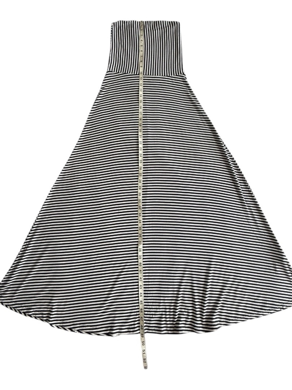 Gap XS Navy Blue White Striped Strapless Maxi Dress Stretch Flowy Resort Beach - Picture 9 of 9